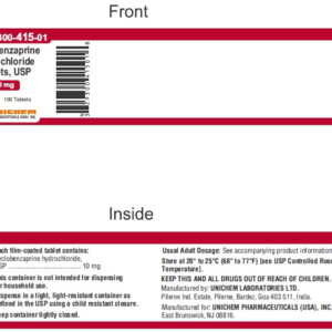 Cyclobenzaprine Hydrochloride 10mg Tablets - 100/btl