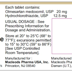 Olmesartan/HCTZ 20 mg/12.5 mg tablets - 30/ btl