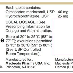 Olmesartan Mexodomil 40 mg/ 25 mg Tablets - 30/btl