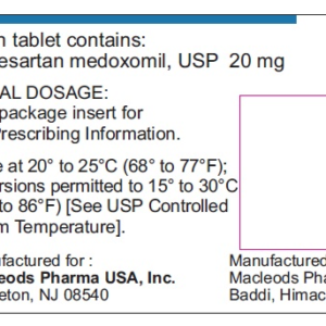 Olmesartan Medoxomil 20 mg tablets
