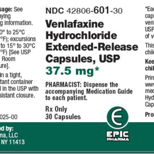 Venlafaxine Hydrochloride Extended Release 37.5mg Capsules 30ct