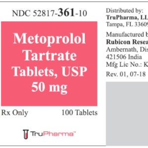Metoprolol Tartrate 50 mg tablets - 100/btl