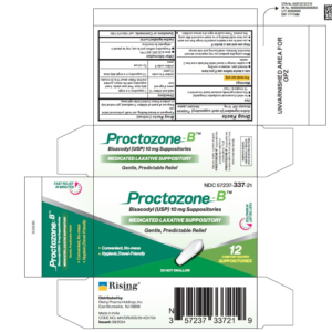 Proctozone B Bisacodyl 10mg Suppositories - 12ct