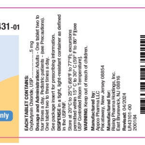 Oxybutynin 5mg tablets - 100/btl