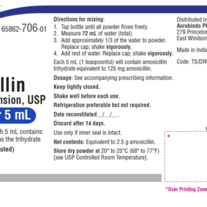 Amoxicillin 125 mg/5 ml Oral Suspension 100 ml bottle