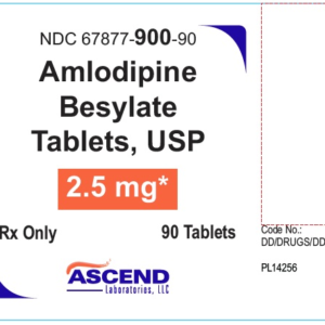 Amlodipine 2.5 mg tab - 90/btl