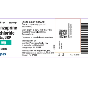 Cyclobenzaprine HCl 10mg tabs - 100/btl