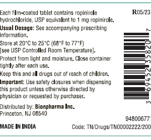 Ropinirole 1mg Tablets - 100ct