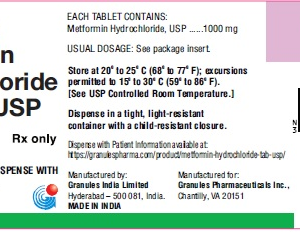 Metformin 1000mg tablets - 100/ btl
