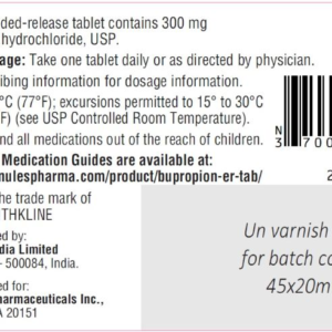 Bupropion 300 mg XL Tablets 30 CT