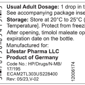 Timolol Maleate 0.25% Opth. Sol. - 5mL