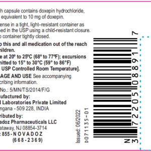 Doxepin HCL 10 mg cap - 100/ btl