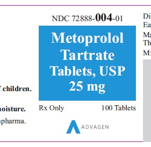 Metoprolol Tartrate 25 mg tablets - 100/ btl