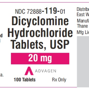 Dicyclomine 20 mg Tablets -100/Btl
