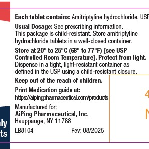 Amitriptyline 50mg tablets - 100ct