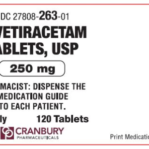 Levetiracetam 250 mg Tablets 120ct
