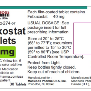Febuxostat 40 mg Tablets -30/btl