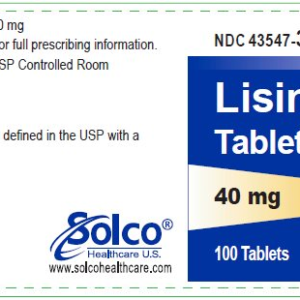 Lisinopril 40 mg Tablets, 100/Btl