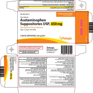 Acetaminophen Suppositories 650mg - 12ct