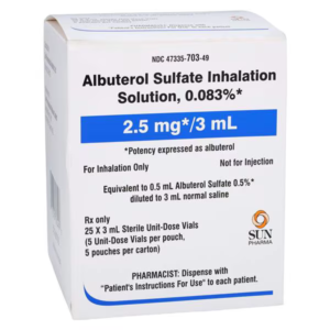 Albuterol Inhalation Solution 0.083% (2.5 mg/3 ml) UD - 25/pack