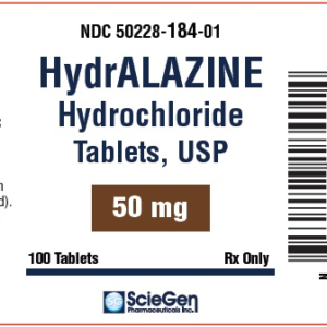 Hydralazine 50 mg tabs - 100/btl