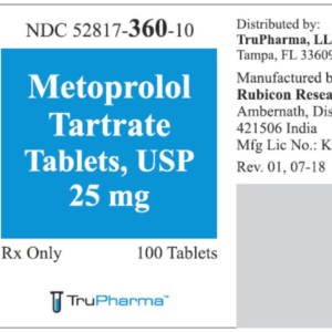 Metoprolol Tartrate 25 mg tablets - 100/btl