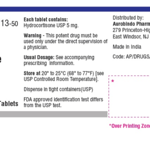 Hydrocortisone 5 mg tablets - 50/ btl