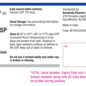 Digoxin 125mcg tabs - 100/ct
