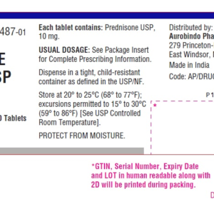 Prednisone 10 mg Tablets 100ct