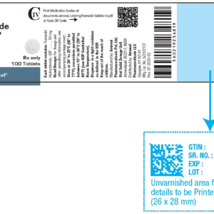 Tramadol 50 mg tablets - 100/btl (C-IV) (CSA 9752)
