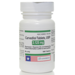 Carvedilol 3.125 mg tabs - 500/BTL