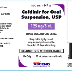 Cefdinir Oral Suspension 125 mg/5 ml - 60 ml