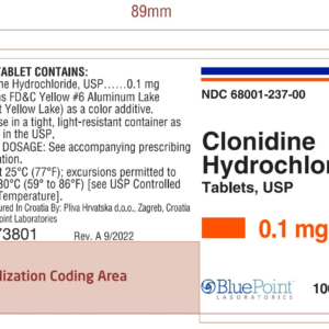 Clonidine 0.1 mg tablets - 100/btl