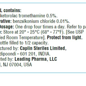 Ketorolac 0.5% Ophthalmic Solution - 5 mL