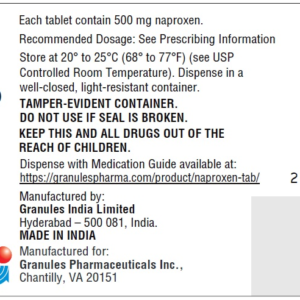 Naproxen 500 mg tablets - 100/ btl