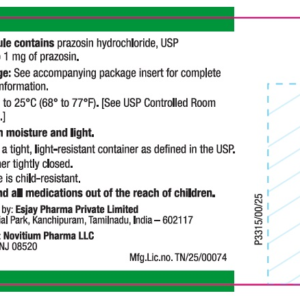 Prazosin 1 mg Capsules - 100/btl