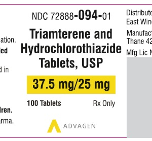 Triamterene HCTZ 37.5mg/25mg - 100/btl