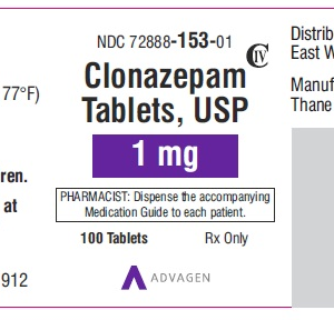 Clonazepam 1mg tabs - 100/btl (C-IV)