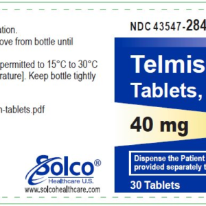 Telmisartan 40mg tablets - 30ct