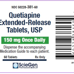 Quetiapine 150 mg ER tablets - 60/btl