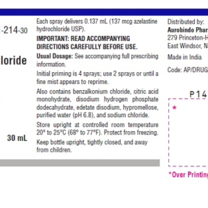 Azelastine 0.1% (137 mcg) Nasal Spray - 30 mL