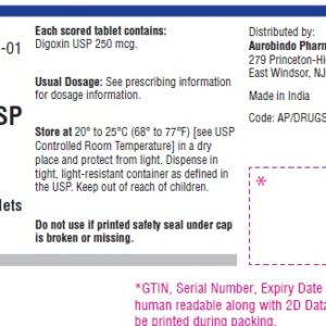 Digoxin 0.25 mg tabs - 100/btl