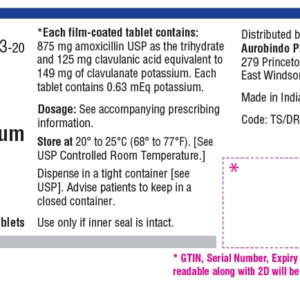 Amoxicillin/Clavulonate 875/125 mg tab 20 ct