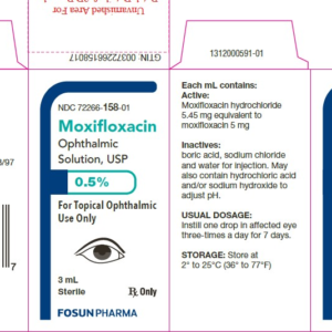 Moxifloxacin 0.5% Ophthalmic Solution - 3ml bottle