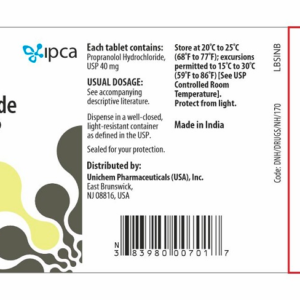 Propranolol 40 mg tablets - 100/btl