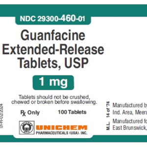 Guanfacine 1 mg ER tablets - 100/btl