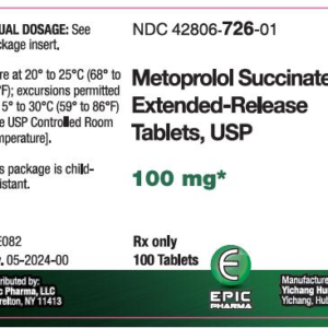 Metoprolol Succinate 100mg ER Tablets - 100ct