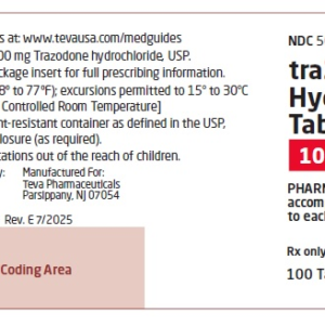 Trazodone HCl 100 mg tablets - 100/btl