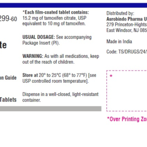 Tamoxifen Citrate 10 mg tablets - 60/ btl