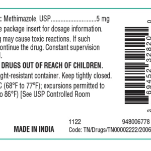Methimazole 5 mg tablets - 100/btl